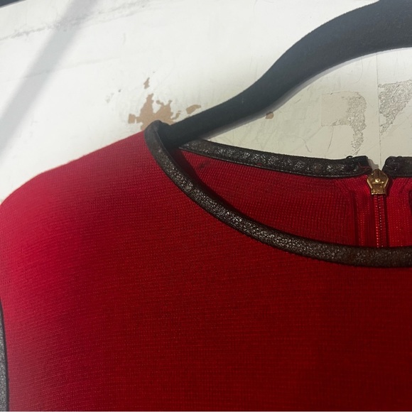 Tory Burch Sheath Dress “Violet” Knee-Length Leather Piping Size Medium - Picture 13 of 13